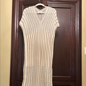 Striped Knit V-Neck Dress